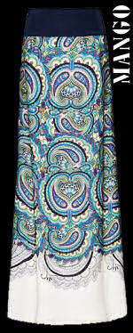 Mango ethnic printed maxi skirt